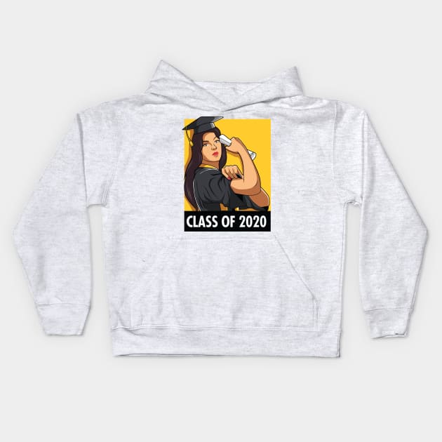 Retro Rosie The Riveter Class Of 2020 Graduation Gift Kids Hoodie by HCMGift